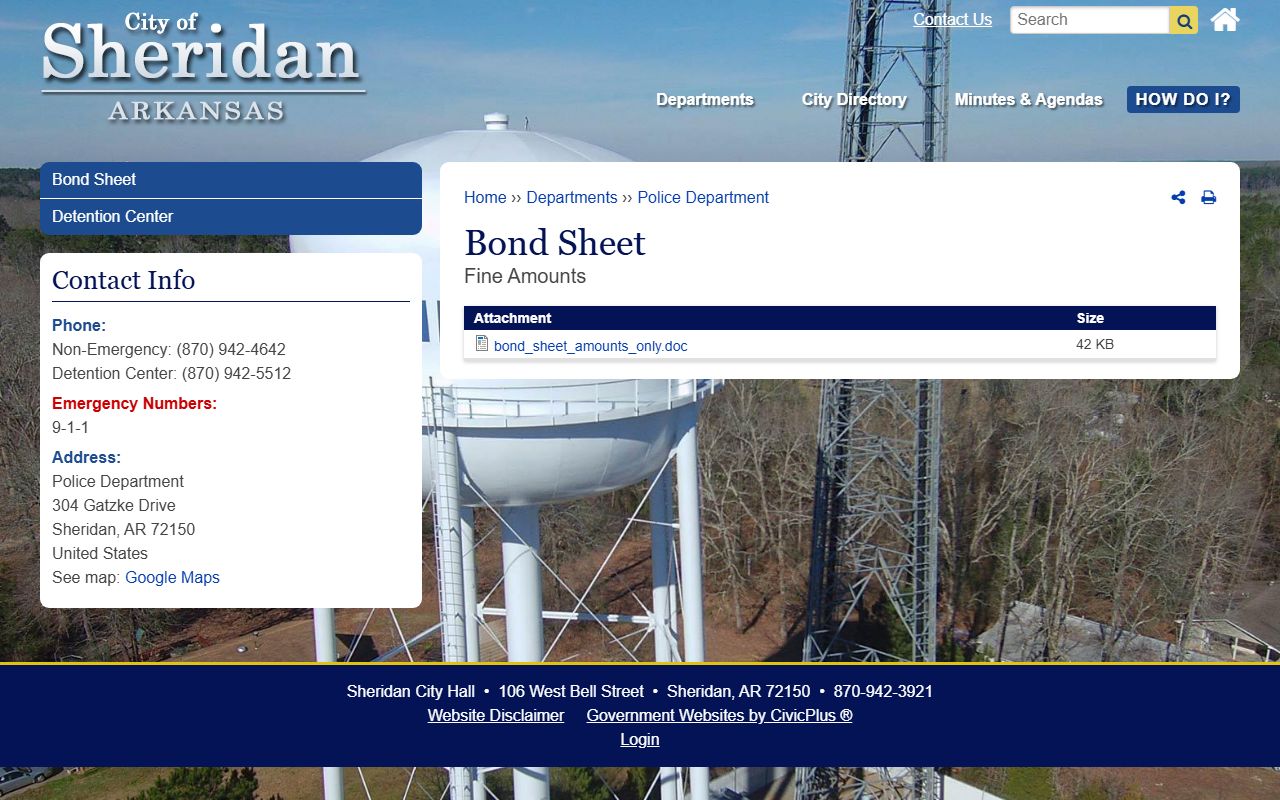 Sheridan Detention Center bond sheet for Grant County custody questions